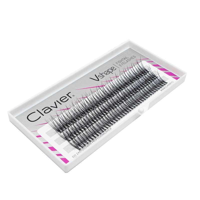Clavier False Eyelashes in Tufts V-Shape Fishtail, Lengths 8 mm,