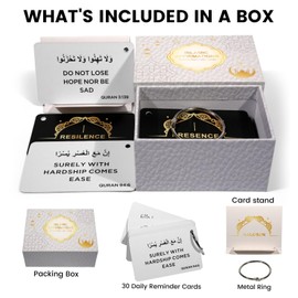 Nalosun Ramadan Gifts, Islamic 30 Daily Reminders Cards with Quranic Verses, Muslim Islamic Gifts for Women Men, Ramadan Decorations for Home, Islamic Decor, Eid Gift (quranic)
