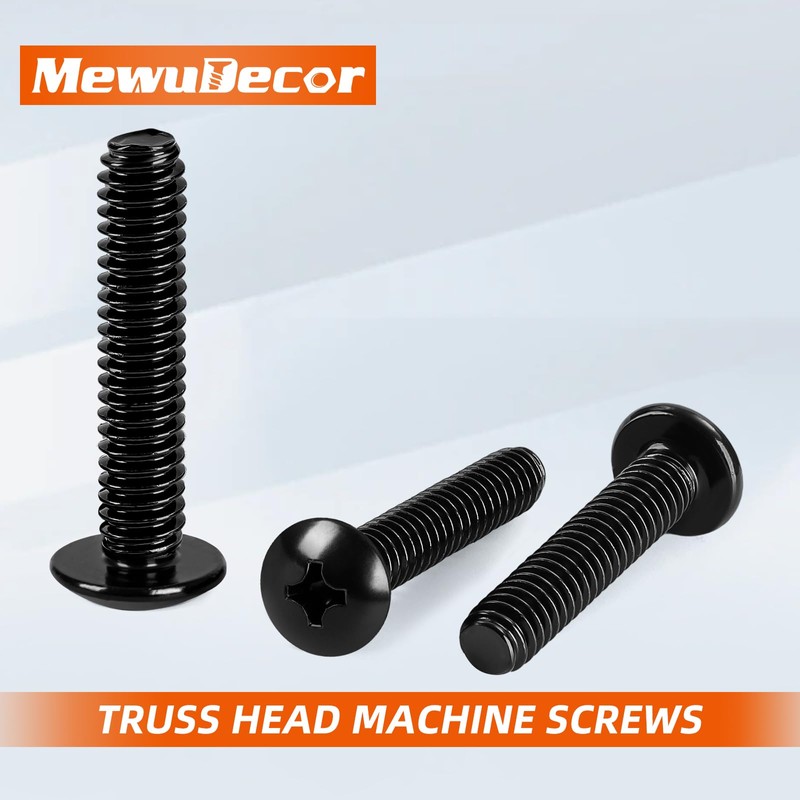 MewuDecor #8-32 x 1-1/4" Truss Head Machine Screws, 304 Stainless