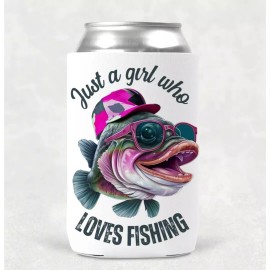Country Grace With Alisha Girl Who Loves Fishing 12OZ Beverage Koozie Neoprene Drink Can Cooler