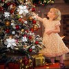 GLITZFAS 12-Piece Glitter Christmas Tree Decoration, Ornaments, Flower Decoration, Christmas