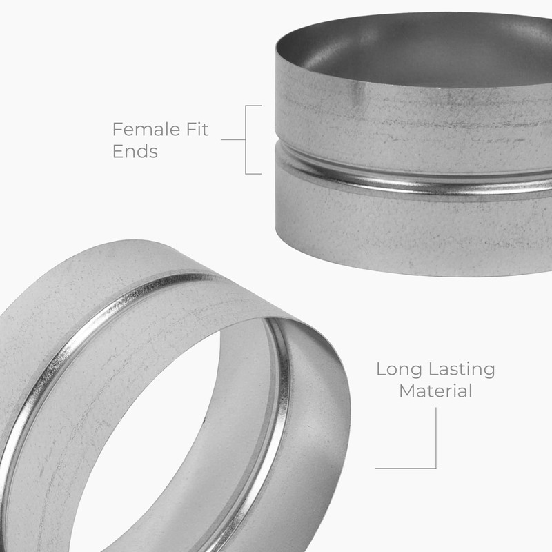 HVAC OV 5 Inch Galvanized Metal Duct Connector for HVAC