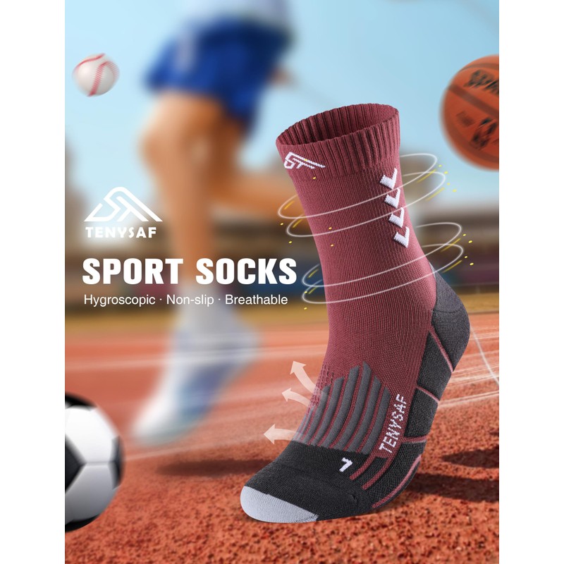 Compression Crew Running Socks: Athletic Socks for Men Women with