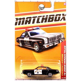 MATCHBOX 2011 EMERGENCY RESPONSE BLACK 53 OF 100 HIGHWAY PATROL '78 DODGE MONACO POLICE CAR