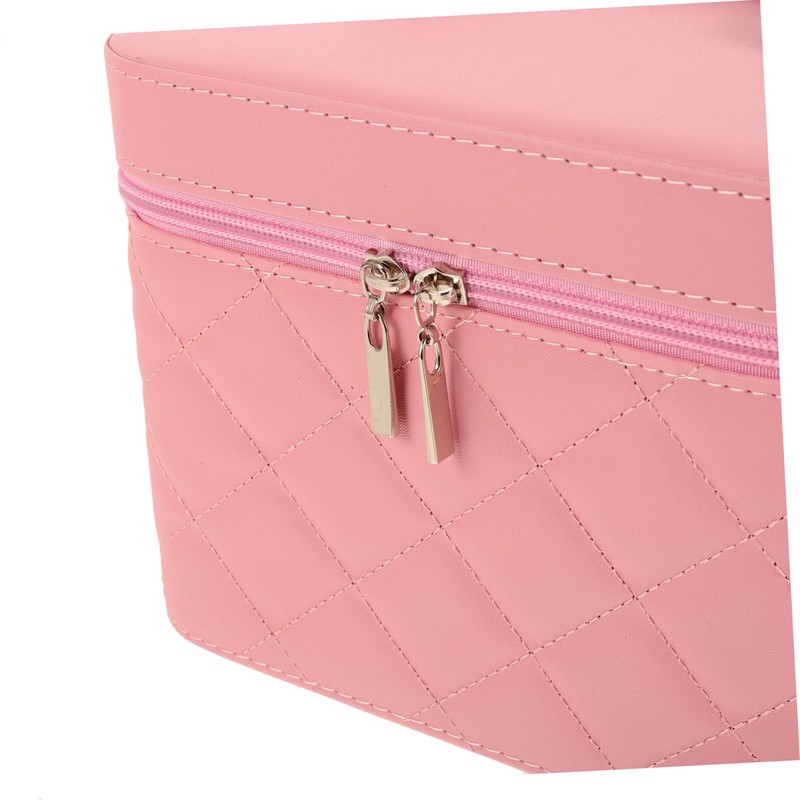 TOVINANNA Chic Quilted Makeup Organizer Case Spacious Travel Cosmetic Storage