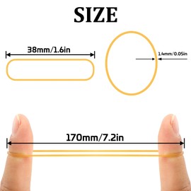Pack of 200 Natural Rubber Bands, 38 mm Rubber Rings, Elastic Rubber Bands for Hair, Household, Pens, Catapults, Bills, Bankpaper, Office Supplies