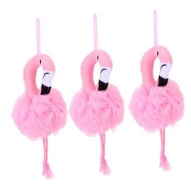 3piezas Esponjas De Baño Forma De Flamenco Para Niño Niña Flores De Baño Divertidas Herramienta De Ducha y Espumosa Para Momentos Relajantes El Hogar