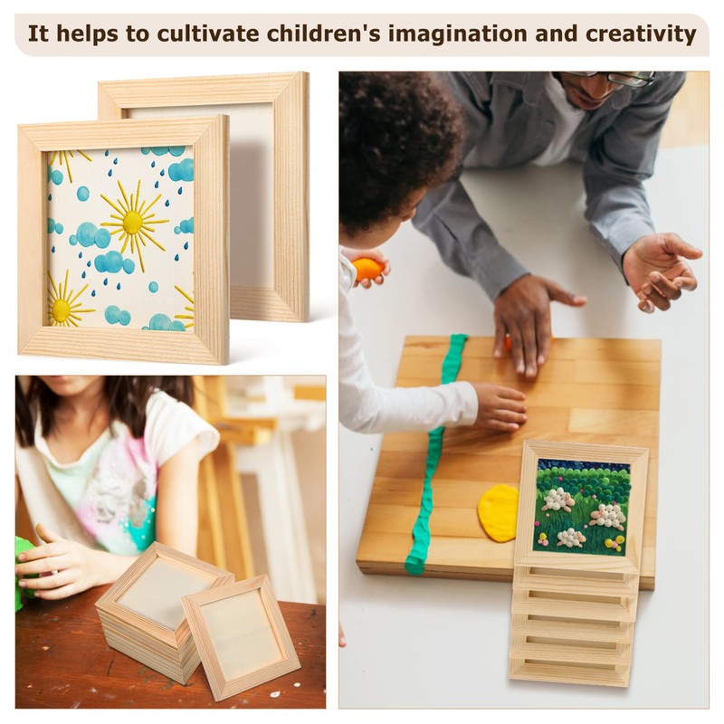Toddmomy 10 Pcs Unfinished Wood Picture Frames Craft Frames DIY