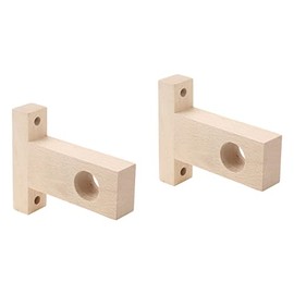 Tsnamay 2Pcs Unfinished Wooden Wood End Bracket Curtain Rod Socket Drapery Bracket Closet End Support Bracket Wardrobe Rod Holder Fit for Rod 25mm/0.98"