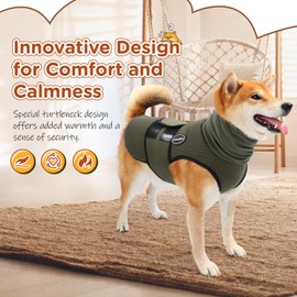 AOOLMOL Dog Anxiety Vest and Coat, Vet Visits and Separation - Keep Pet Calm, Dog Jacket for Thunder, Fireworks, Anti Anxiety Vest for Dogs and Cat Body and Ear