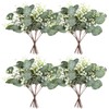 Yoratee Artificial Eucalyptus Stems 24PCS Mixed Eucalyptus Greenery Stems Silver