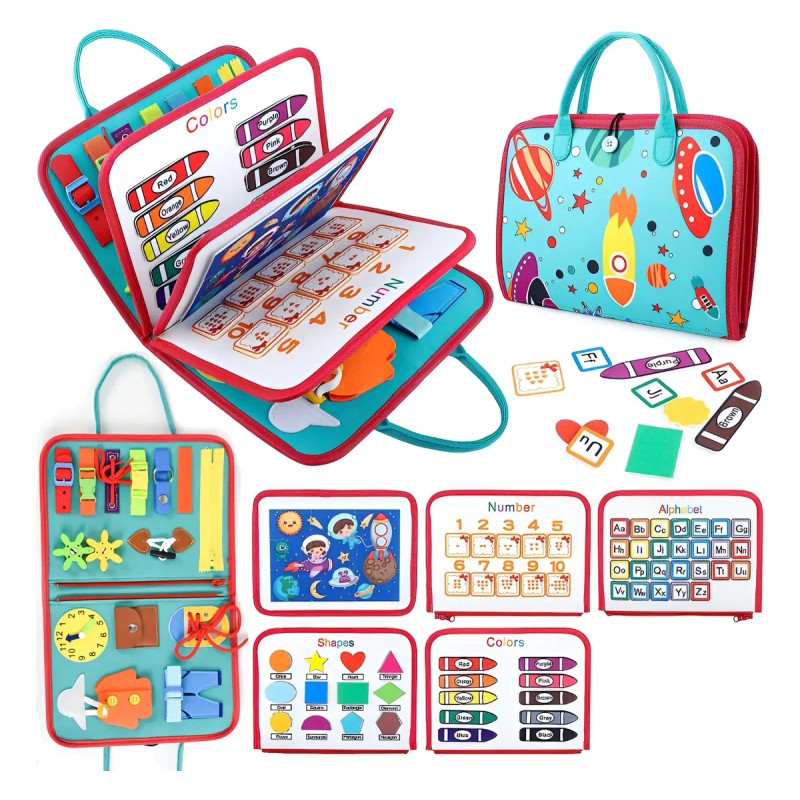 Juguete Tablero Montessori Sensorial Para Niños De Dos Años