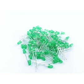 GFORTUN 100Pack 5mm LED Emitting Diode Lights 20mA Round Head Lamps Indicator Lights for Electronic DIY (Green)