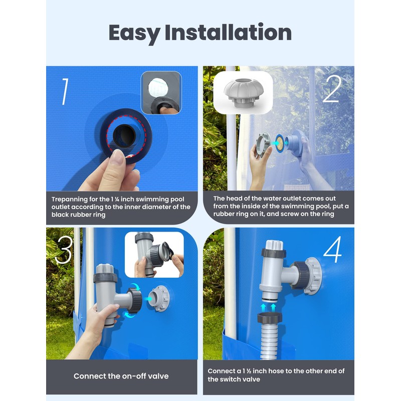 POOLHACKER Pool Filter Part Kit Set (Plunger Valve, Split Hose