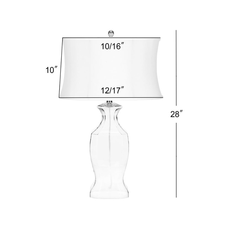 SAFAVIEH Lighting Collection Wendy Clear Glass 28-inch Bedroom Living Room