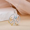 ZPMMPZ Peace Sign Necklace 925 Sterling Silver Peace Sign Dove