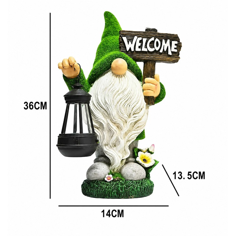 Solar Gnome Garden Statue for Outdoor Decor – Cute LED