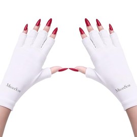 MelodySusie UV Shield Glove - Protect Hands from UV Light for Gel Manicures (White)