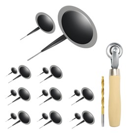 FHTDW Tire Patch Kit, Tire Plug Kit Tire Repair Patch Tools, 16Pcs Puncture Repair Plugs, Tire Patch Roller with 4mm Round Shank Twist Drill Bit for Vehicle