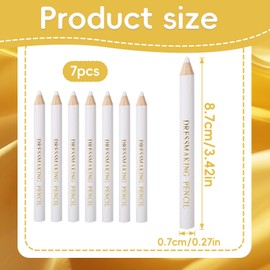 7pcs Sewing Pencil for Fabric, White Water Soluble Fabric Markers for Sewing Tracing Chalk Tailoring Quilting Dressmakers Embroidery DIY Projects