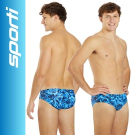 Sporti Solid Swim Brief - Mens Swim Briefs - Athletic Swimsuit Training for Swimmers - Competition Pool Training Briefs for Men - Blue - 38