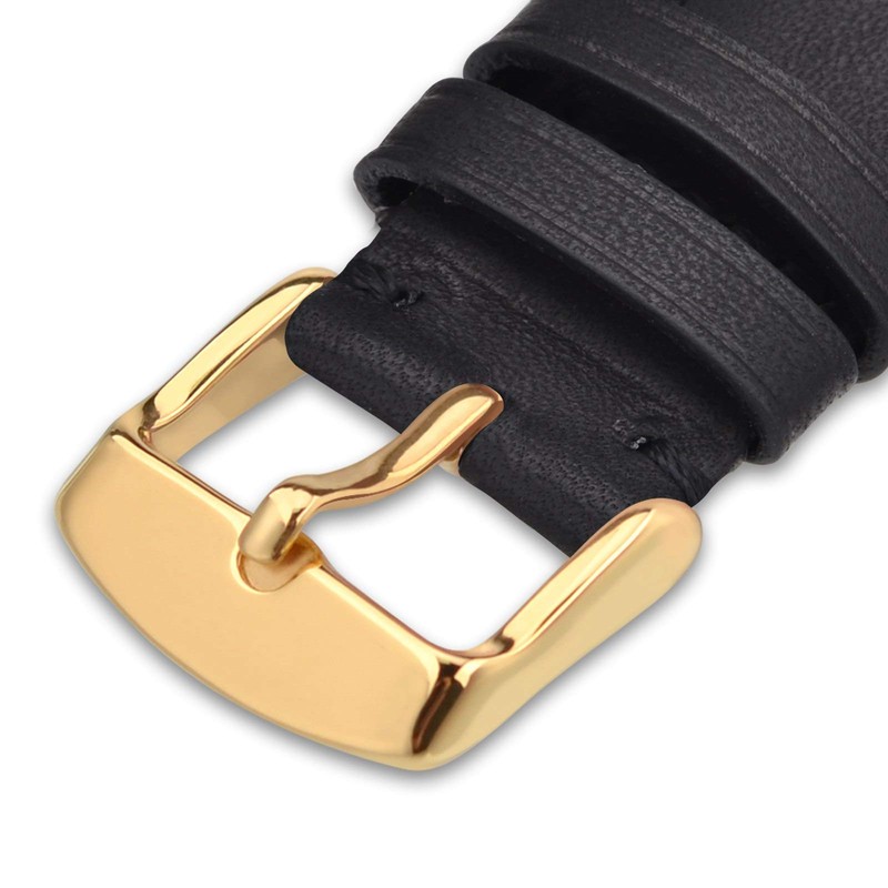 WOCCI 24 mm Replacement Vintage Genuine Leather Watch Band Black