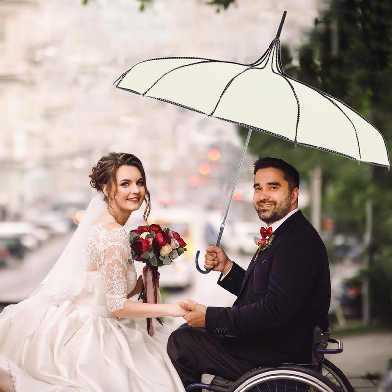 TopTie Pagoda Umbrella Parasol Bridal Wedding Umbrellas Sunproof Windproof