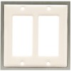 Liberty Hardware 63999 Ceramic Insert Double Decorator Wall Plate, Bisque