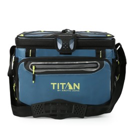 Titan by Arctic Zone 30 Can Zipperless Soft Cooler with HardBody Liner, Marine Blue