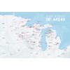 Upper Midwest Ski Resorts Map 24x36 Poster (White & Light