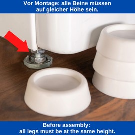 Vibration damper for washing machine, tumble dryer, dishwasher, 4 pieces, white, made of rubber, for feet up to Ø 45 mm, universal anti-vibration mat, anti-slip mat for large electrical appliances