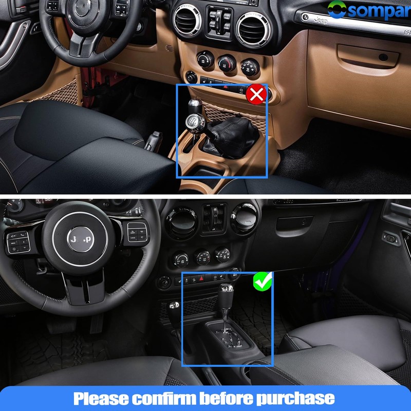 Osompar Automatic Transmission Shift Knob Compatible with Jeep Wrangler 2011-2018