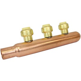 CMI PEX Manifold, 3/4 in. CTS Inlet x 1/2 in. Outlet,Push-to-Connect Copper 4-Port CLOSE Fitting, For PEX, Copper, CPVC (4-Port)