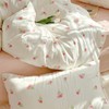 Bildenly Floral Duvet Cover Queen Size White Pink Tulip Pattern