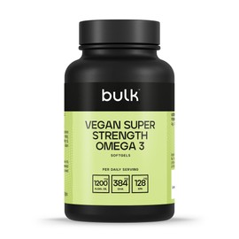 Bulk Bulk Vegan Super Strength Omega 3 Softgels, 1200 mg, Pack of 60, 60 Servings, Packaging May Vary