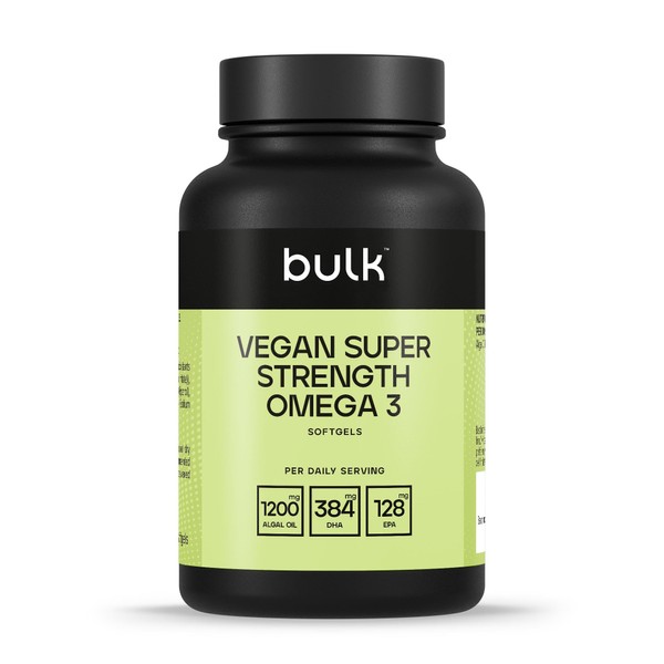 Bulk Bulk Vegan Super Strength Omega 3 Softgels, 1200 mg,