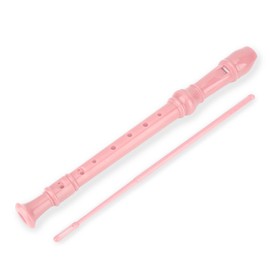 VGEBY1 Soprano Recorder Flute 8 Holes ABS Soprano Clarinet German Style Non-Toxic Safe Removable for Kids & Beginners with Cleaning Stick 6 Colors (Pink)