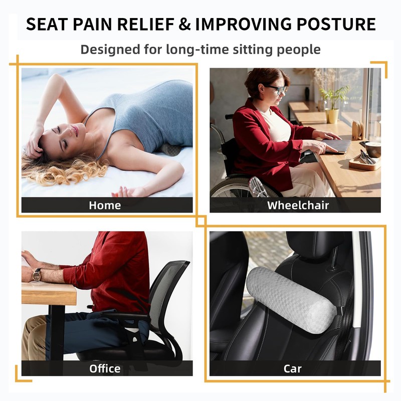 CharmBurst Ergonomic Lumbar Cushion with Cover, Lumbar Cushion Car with