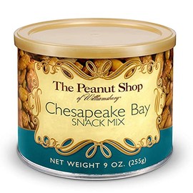 The Peanut Shop of Williamsburg Chesapeake Bay Snack Mix with Virginia Peanuts, 9 oz Tin