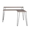 Ameriwood Home Haven L-Desk with Riser, Distressed Gray Oak