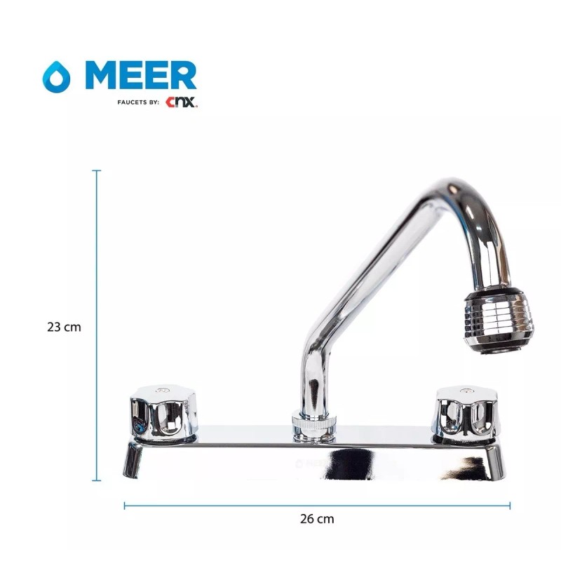 Cnx Mezcladora Para Fregadero Cromada Cartucho 1/4 De Vuelta