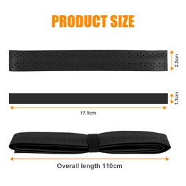 flintronic Racquet Grip, 8 Pack Super Absorbent Badminton Racket Grip, PU Anti Slip Racquet Grip Quick-Dry Tennis Racket Grip Tape, Handle Grip Tape for Tennis and Badminton - Black