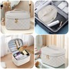 Fangehong PU Leather Make Up Bag, Travel Cosmetic Bag, Waterproof