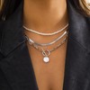 Layered Necklace for Women Stackable Beaded Pearl Choker Necklace for