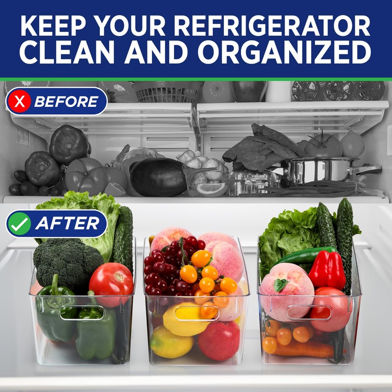 Lifemaster Multi-purpose Refrigerator Bins - 2 pieces Large Capacity Stackable