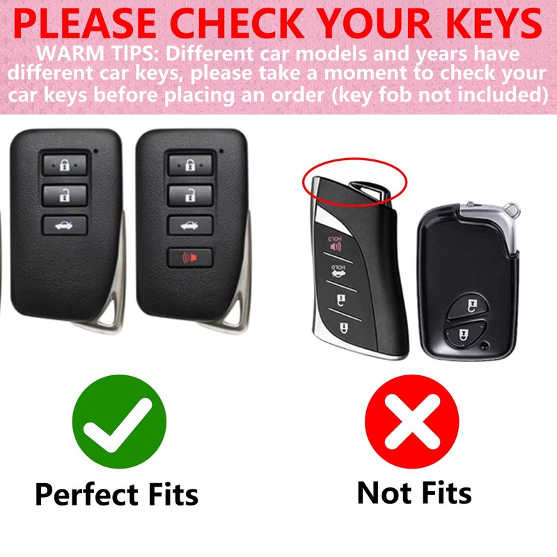 Simocky Key Fob Cover with Diamond Keychain Car Key Shell