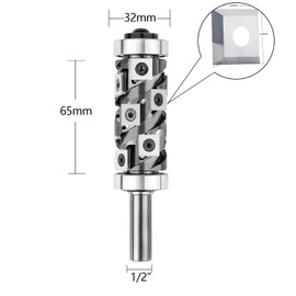 SpeTool Top&Bottom Bearing Flush Trim Router Bit 1/2 Shank with 10PCS Replaceable Carbide Inserts,Woodworking Templates Patterns Bits Industrial Grade Trimmer Cutting Tools