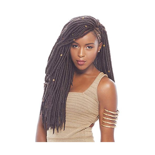 Janet Collection Synthetic Hair Crochet Braids 2X Havana Mambo Faux Locs 18" (4-Pack, 1B)