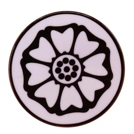 White Lotus Flower Cult Cartoon TV 1.2" Enamel Pin Badge, 1.2 Inches, Enamel, enamel