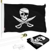UD_G128 Combo Pack: Flag Pole 6 FT White Tangle Free